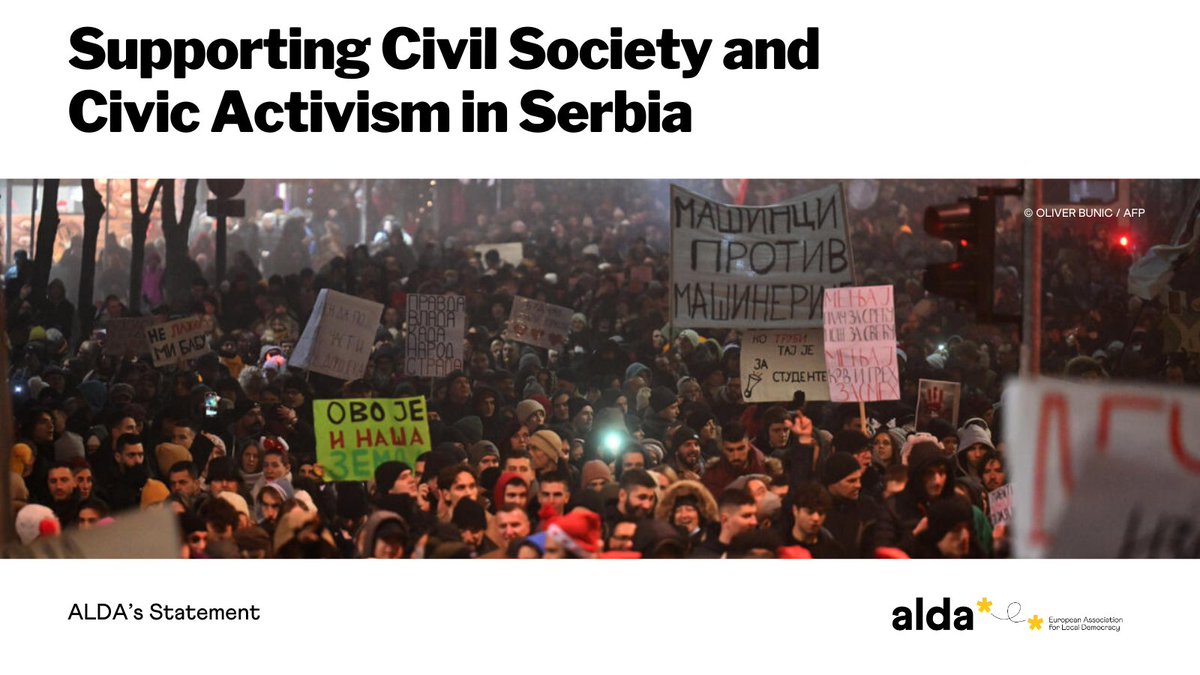 🌍 ALDA supports Serbia’s students protesting for accountability, good governance &amp; democratic rights. 

Read the statement: alda-europe.eu/resources/alda…

Watch our President <a href="/Natasa_Vucko/">Natasa Vuckovic</a>'s interview on <a href="/TVPWorld_com/">TVP World</a> 🔗youtube.com/watch?v=MHR89x…