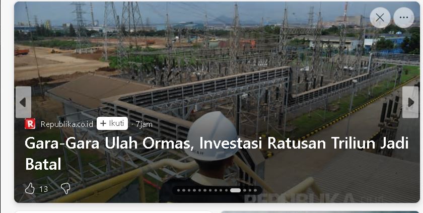 Sedih rasanya, negara kalah sama ormas
ekonomi.republika.co.id/berita/sr98zd4…