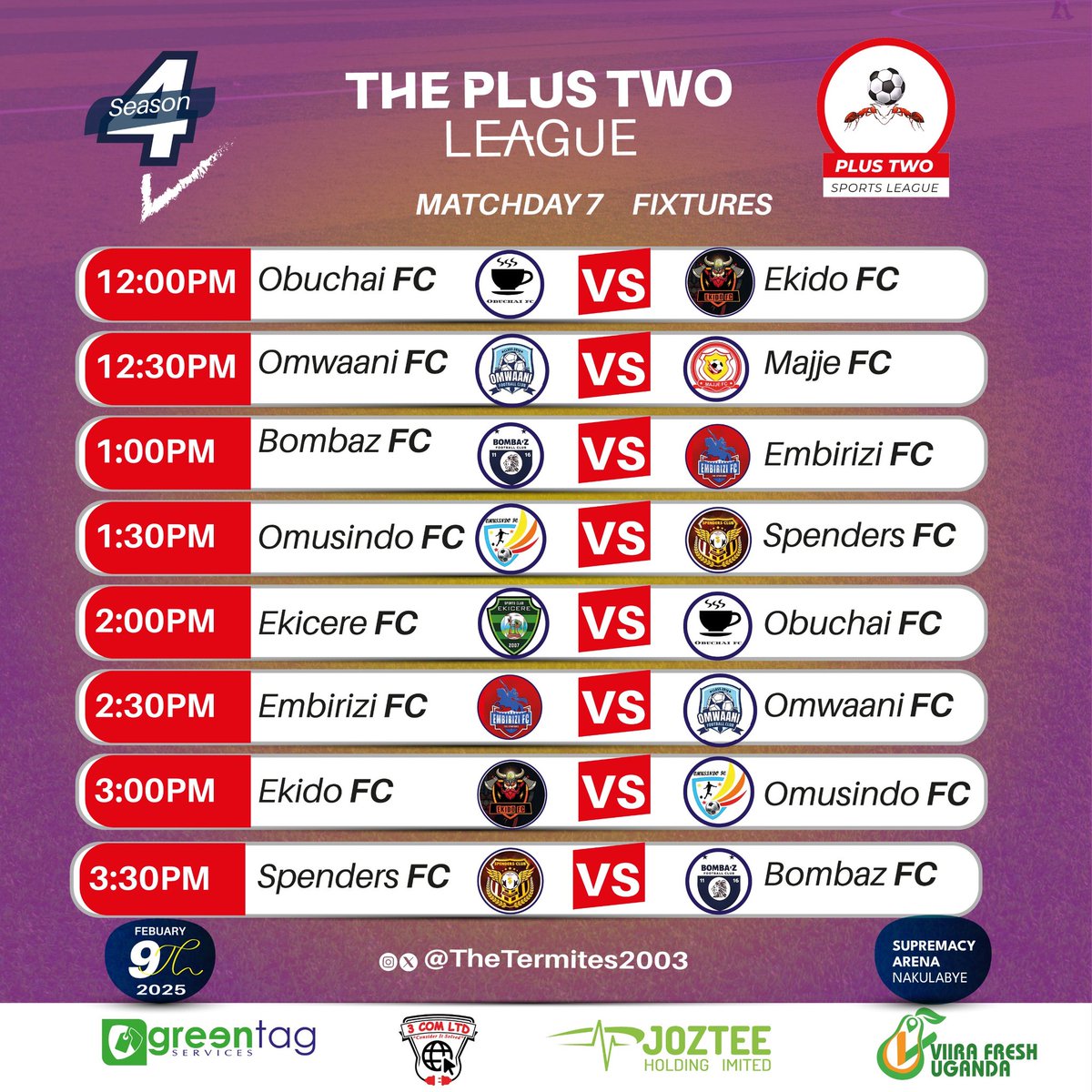 We resume on Sunday . We still have unfinished business. Coming stronger, harder, n extremely unruly... #2×🏆 <a href="/TheTermites2003/">Plus Two Sports League</a> <a href="/twesiime/">Twesiime Liberty Nuwagira.</a> <a href="/aijuka_v/">Aijuka Vanblair</a> <a href="/Modernie12/">MODERN</a> <a href="/MbyemireHilary/">Hilary Mbyemire</a> <a href="/joe_nuwasiima/">Joseph Jr.</a> <a href="/majjefc/">Majjefc 🇺🇬</a>