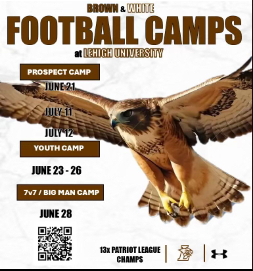 ‼️Additional Camp Dates‼️
While we will LEVEL UP on June 7th, there are plenty of opportunities to get on campus, and get evaluated by the 2024 Patriot League Champs!
Mega Camp✅ 
Prospect Camp ✅
7v7/Big Man Camp ✅
Youth Camp ✅
🔗brownandwhitefootballcamp.com
