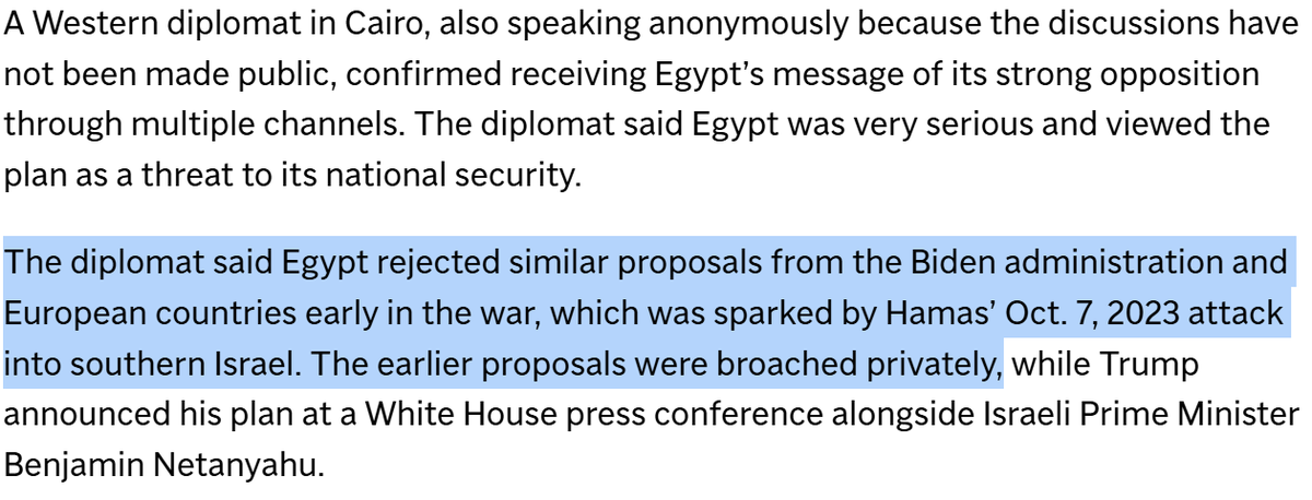 Mike_from_PA's tweet photo. Egyptian diplomats have come out and said that Biden proposed the same ethnic cleansing that Trump did, only privately while Trump has done it publicly.

Will all the liberals who tried to dunk on the left apologize? https://t.co/ApOntWZZoL