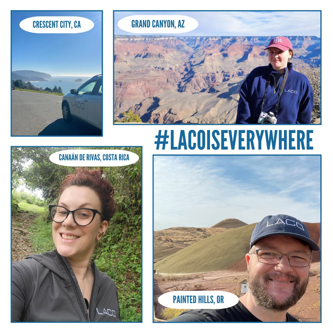 From the beautiful painted hills in Oregon to Costa Rica's lush forest, check out some of our team members sporting their LACO gear. Whether on the job or having fun with flair, we're always rocking the look, because LACO IS EVERYWHERE!!!! #laco #swag #lacoiseverywhere
