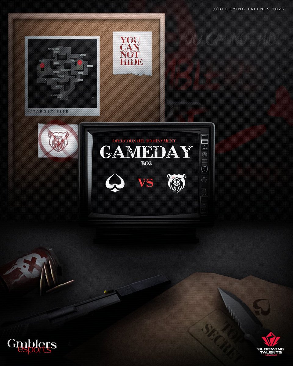 BTL - Swiss Stage Day 3 

Codice operazione🕵️‍♂️: Operation BTL Tournament 
Target 🎯: <a href="/RVNTTeam/">Revenant</a>
Orario inizio operazione⌚: 20:00 CET
Monitoraggio operazione🖥️: twitch.tv/pablol_val

#BetOnGMB❤️🖤 #GMBwin
#BTLValorant <a href="/QLASH_Events/">QLASH Eventi 🇮🇹</a>