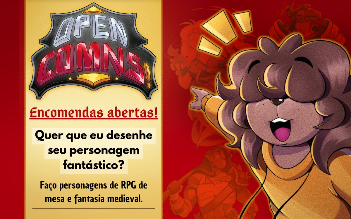 Jean_Carlossbr's tweet photo. 🔥 ENCOMENDAS ABERTAS🔥 

Procurando alguém pra dar vida para o seu personagem de RPG? Então você veio ao lugar certo!
Interessado? Me envie uma mensagem na DM ou no Discord.

#comissions #comissionsopen #dndcomissions #dungeonsanddragons #rpg #art #fantasy #medieval #br https://t.co/RRCWt4tayC