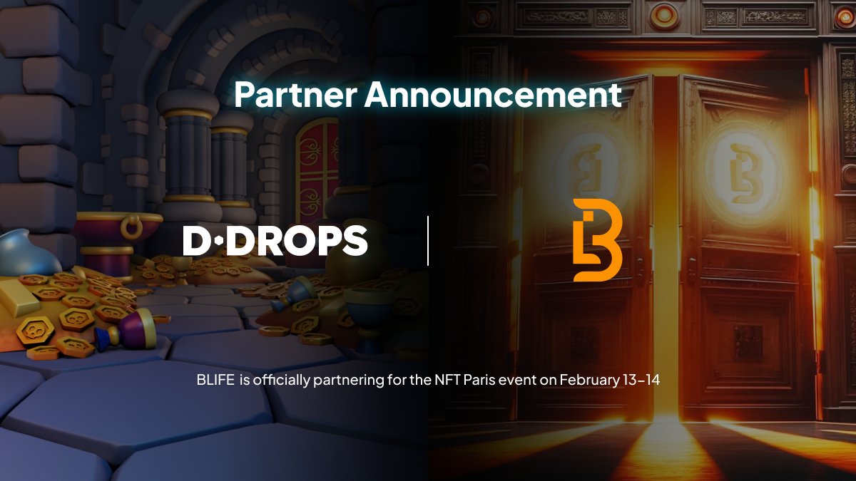 New Treasure Hunt Partner!⭐️ - <a href="/BLIFEProtocol/">BLIFE Protocol</a> 🟠
We’re excited to welcome BLIFE Protocol as an official partner of the D-Drops X <a href="/nft_paris/">NFT Paris</a> Treasure Hunt! 

🔗 Learn more: blifeprotocol.com