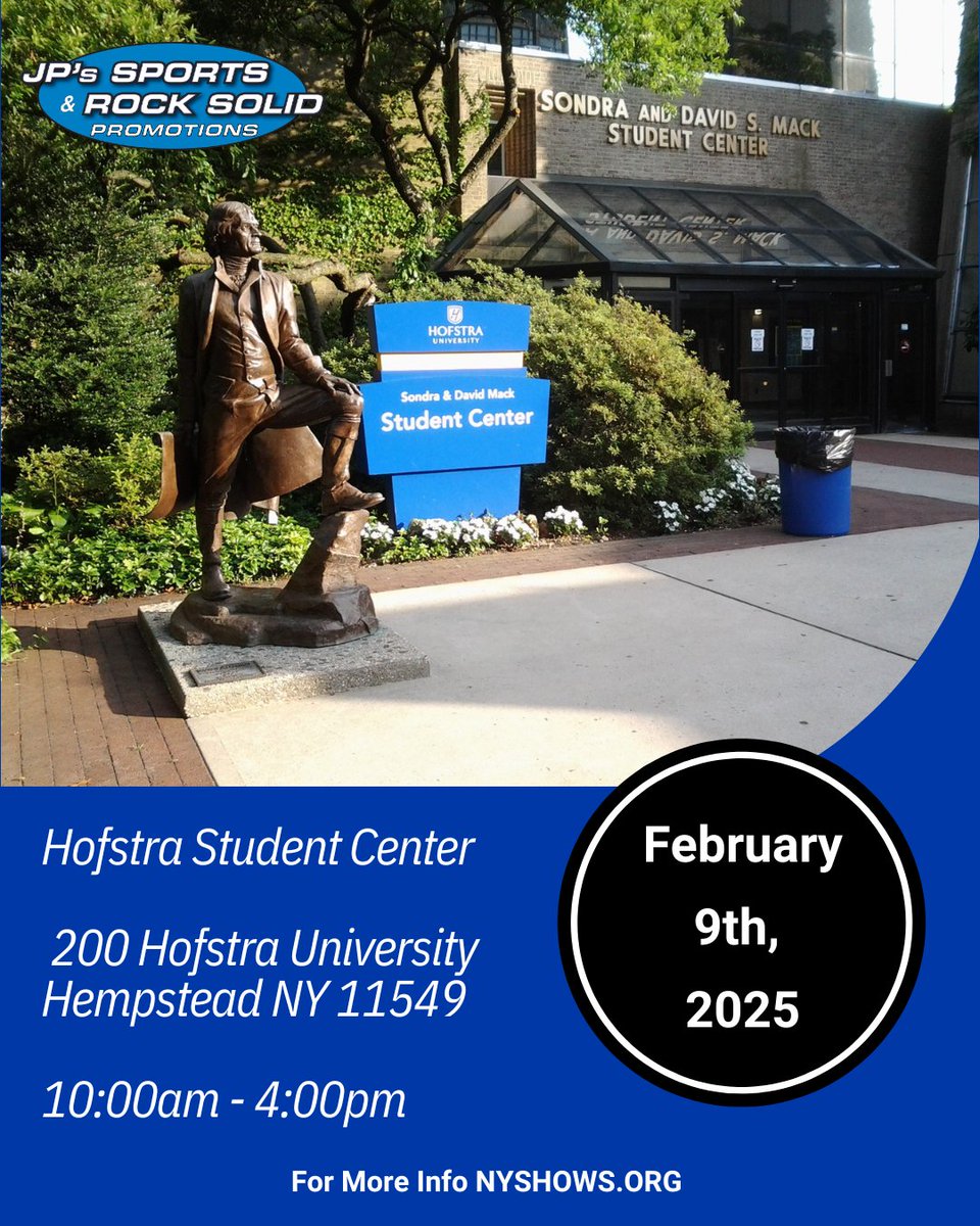 On February 9th, come down to the Hofstra University Sports Card and Memorabilia show located in Hempstead New York at Hofstra University. Take the Meadowbrook Parkway to exit M4, Hofstra University is located 1/2 mile on the right hand side.

Buy Sell &amp; Trade your Sports cards
