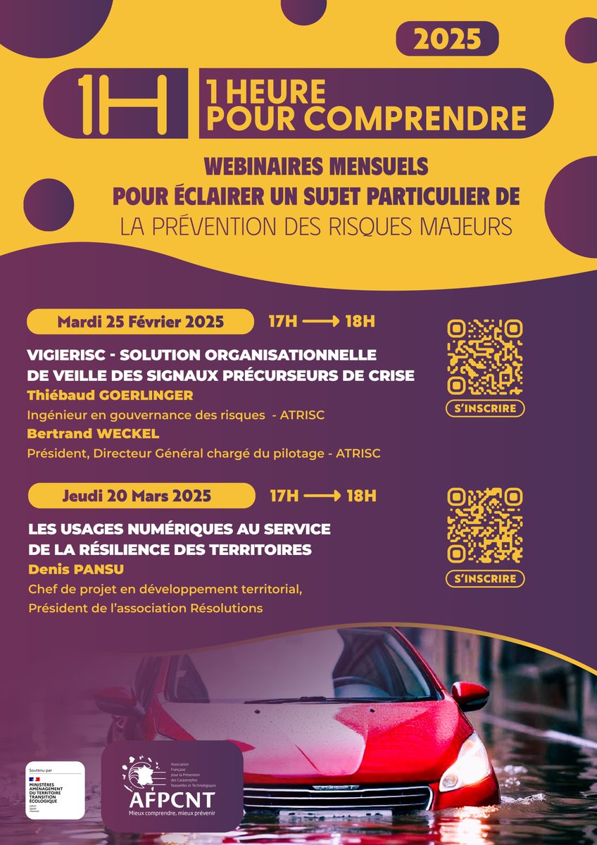 ATRISC's tweet image. Découvrez comment #VIGIERISC peut renforcer votre stratégie de gestion des risques lors du #webinaire &quot;1H pour comprendre&quot; :

📅 Mardi 25 février 2025
🕔 17H00 à 18H00

👁️ VIGIERISC sera présenté par Bertrand Weckel et Thiébaud Goerlinger d&apos;@ATRISC, suivi d&apos;une session Q&amp;amp;A.