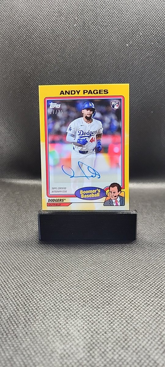 rivercoww's tweet image. 2024 topps x boomers baseball #andypages yellow auto 27/35 #lossngelesdodgers