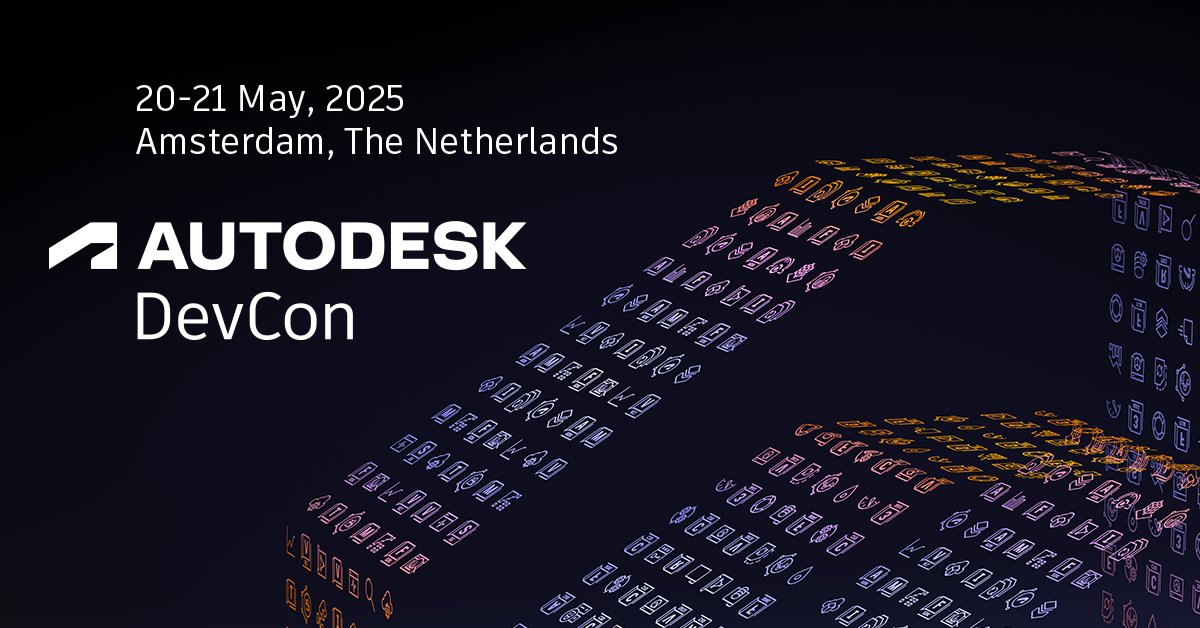 Autodesk Platform Services (formerly Forge) (@autodeskaps) on Twitter photo Autodesk DevCon Europe is back for 2025 this 20-21 May in Amsterdam. Learn to build solutions that support AI, sustainability & digital transformation. Register before March 7 to get 50% or 500 EUR off your ticket: bit.ly/4g1OnCI  #AutodeskDevCon #APS #Autodesk Autodesk DevCon Europe is back for 2025 this 20-21 May in Amsterdam. Learn to build solutions that support AI, sustainability & digital transformation. Register before March 7 to get 50% or 500 EUR off your ticket: bit.ly/4g1OnCI  #AutodeskDevCon #APS #Autodesk