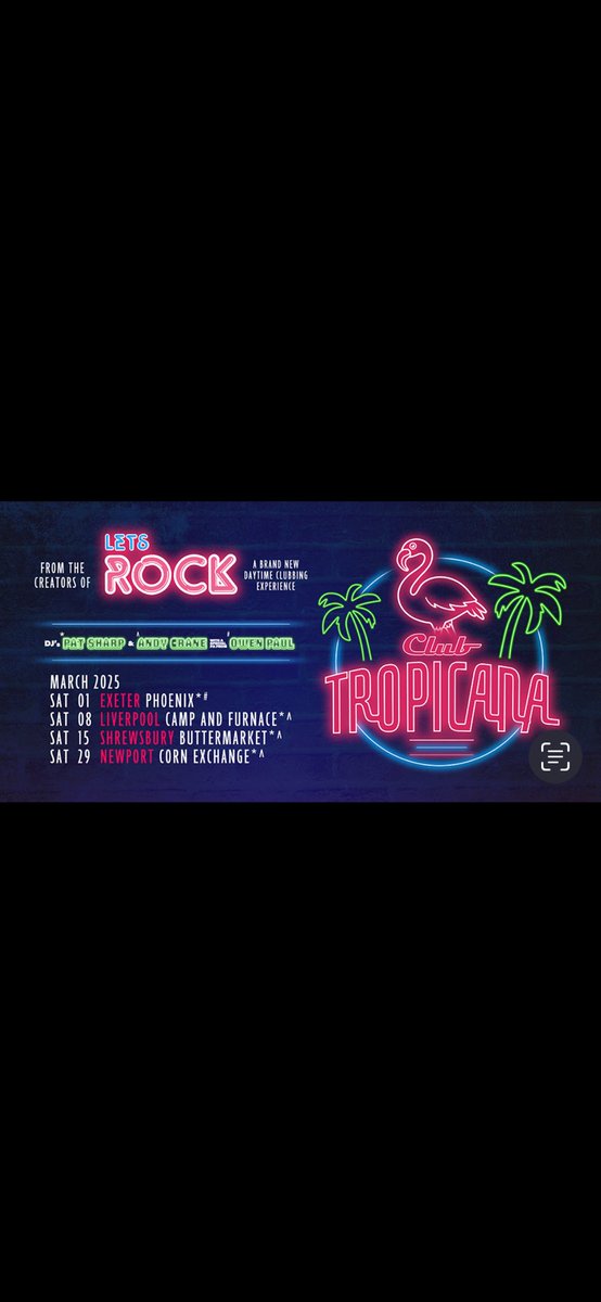See you next month for these four Let’s Rock Club Tropicana daytime parties 🎉 myticket.co.uk/artists/lets-r…  <a href="/andycrane64/">Andy Crane</a> <a href="/owenpaulreal/">Owen Paul</a> 🎵🎵🎵🎵🎵🎵🥂💥