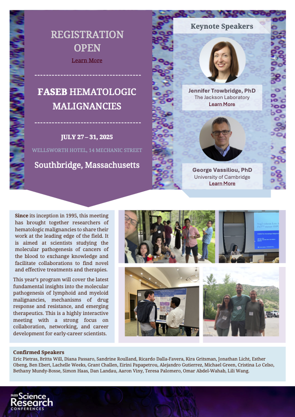 I feel like we could all use something fun to look forward to right about now 👇
Abstract submission and registration are open for the FASEB Hematologic Malignancies meeting. This is always the BEST meeting!!!  Please RT!

events.faseb.org/event/hematolo…