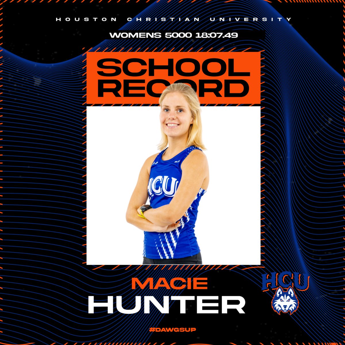 Macie Hunter breaks an 11-year old school best at the University of Houston Robert Platt Invitational at the Yeoman Fieldhouse. Macie Hunter shattered the program record in the women’s 5,000 meters by nearly nine seconds, placing third with a time of 18:07.49