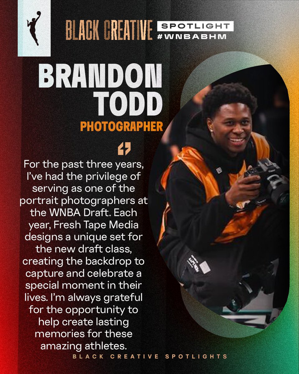 The man behind the lens, Brandon Todd 📸

After spending over a decade in the NFL as a team photographer, Brandon made the decision to shift his focus to the WNBA. He was hired by the reigning champions (<a href="/nyliberty/">New York Liberty</a>) in 2022

#BHMCreativeSpotlight