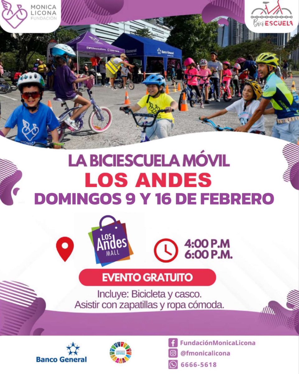 ✨Porque ustedes lo pidieron✨

¡Vuelve la Bici Escuela a Los Andes Mall🚴‍♀️

👦👧 Para niños y niñas de 3 a 12 años
✅ Incluye bicicleta y casco
📝 Inscripción en sitio

‼️ Recuerda asistir con zapatillas y ropa cómoda.

¡No te lo pierdas!