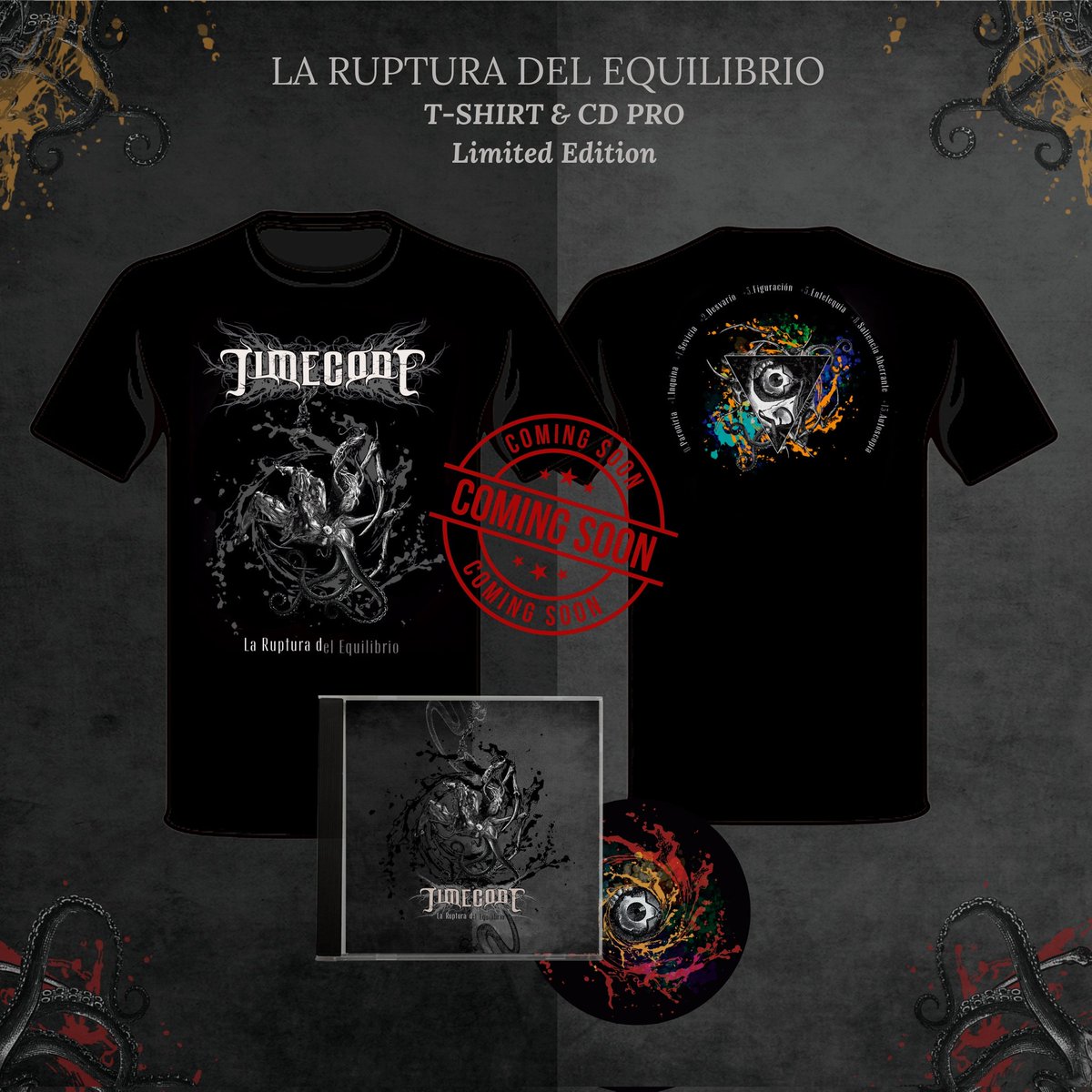 TimecodeChile's tweet image. 🚨Dos semanas para #larupturadelequilibrio🚨
.
Polera y Cd Pro formato Jewel Case, estarán disponible desde el 28 de febrero en la presentación en vivo de este nuevo álbum en @mibardemusica junto a @traumatic_noise 🤘😵💫🤘.
Entradas disponibles en @portaldisc