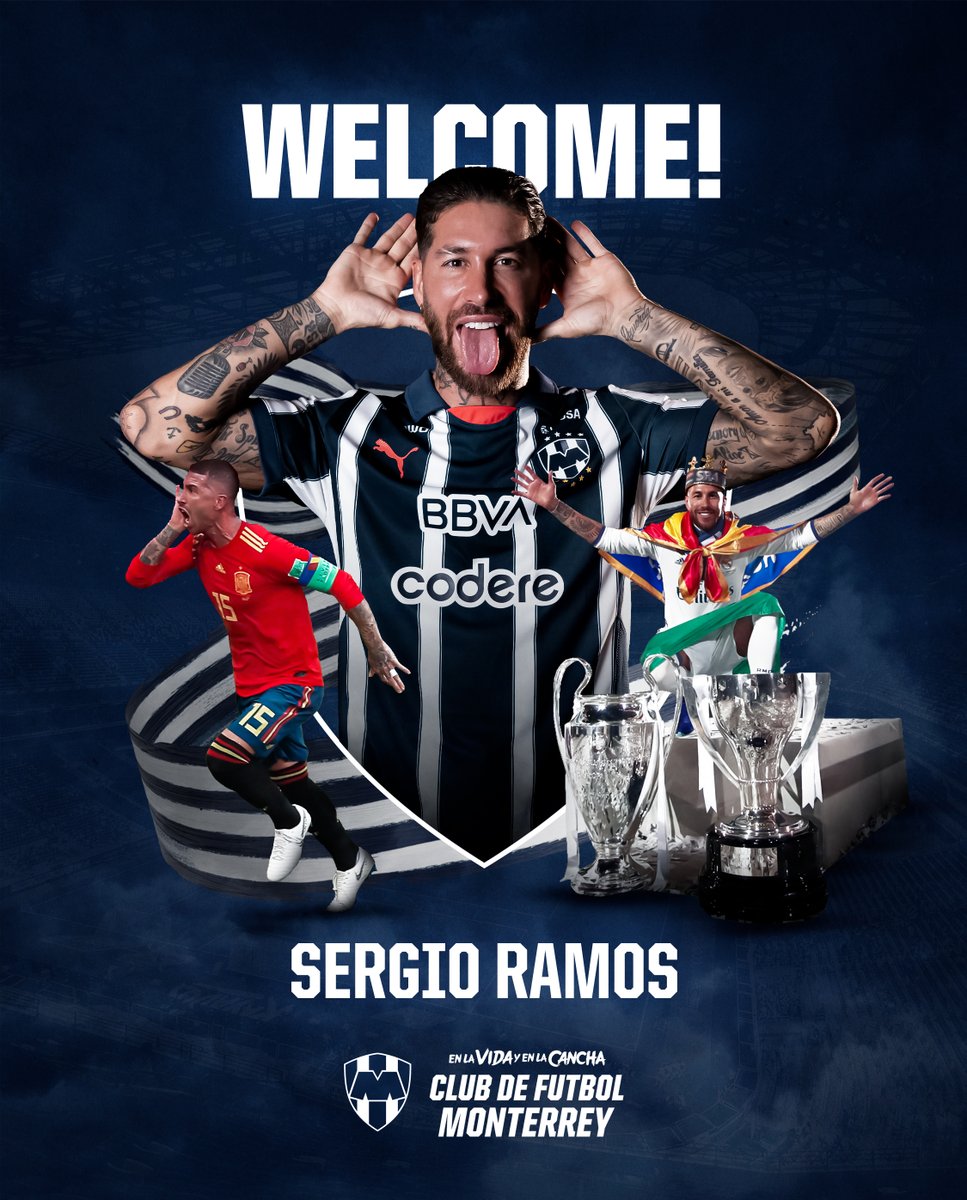Rayados English (@wearerayados) on Twitter photo A historic defender in world football, multiple champion with <a href="/realmadriden/">Real Madrid C.F. 🇬🇧🇺🇸</a> and <a href="/PSG_English/">Paris Saint-Germain</a>, and champion of the <a href="/FIFAWorldCup/">FIFA World Cup</a>, the <a href="/UEFAEURO/">UEFA EURO</a> with the Spanish national team. 🇪🇸
Welcome to Club de Futbol Monterrey, @sergioramos! 🔵⚪
Your leadership, quality, and winning A historic defender in world football, multiple champion with <a href="/realmadriden/">Real Madrid C.F. 🇬🇧🇺🇸</a> and <a href="/PSG_English/">Paris Saint-Germain</a>, and champion of the <a href="/FIFAWorldCup/">FIFA World Cup</a>, the <a href="/UEFAEURO/">UEFA EURO</a> with the Spanish national team. 🇪🇸
Welcome to Club de Futbol Monterrey, @sergioramos! 🔵⚪
Your leadership, quality, and winning
