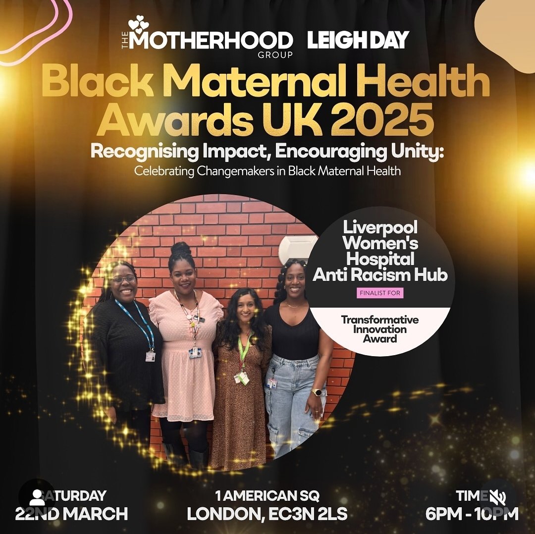 PowellKeziah's tweet photo. The Anti-Racism Hub at @LiverpoolWomens is honoured to be shortlisted as finalist for Black Maternal Health Awards✨️
Just WOW! Thankyou @MotherhoodGroup https://t.co/1ryZmXl1vi