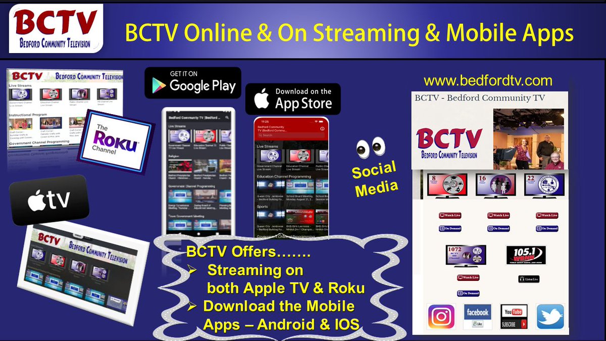 Watch 👀BCTV Anytime, Anywhere! See all the ways how below! 📺💻📱