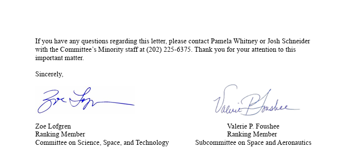 ValerieFoushee's tweet image. The CEO of SpaceX, Elon Musk, having access to confidential @NASA information is a security breach and conflict of interest.

As Ranking Member of the Space Subcommittee, I joined @RepZoeLofgren in asking NASA to clearly outline any current and future interactions with DOGE.
