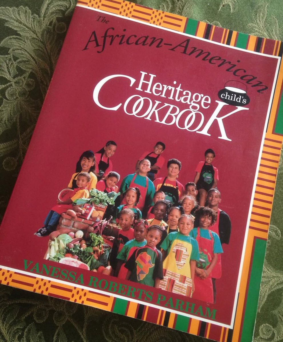 _ian_evans's tweet photo. “The African-American Child’s Heritage Cookbook” (1993) written by Tuskegee Alumna Vanessa Roberts Parham ‘73. (Tuskegee Shirt Under her Apron on Cover) Published in 1993. Hosted HBCU Tours, Delta Sigma Theta. Was a Loving and outspoken member of The Los Angeles Tuskegee Club. https://t.co/eXIxIKH6f4