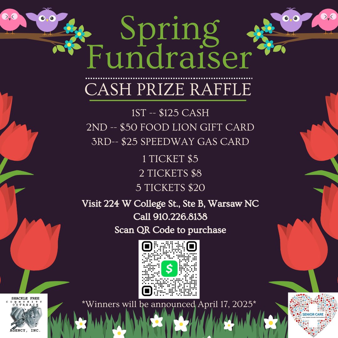 ShackleFree3's tweet image. Dear community, The Senior Care Team with #ShackleFree would like to begin a Spring Fundraiser to help offset the cost of our office(s) rent and utilities. It is also our desire to be able to raise enough funds to HELP some families that are experiencing hardships. #united