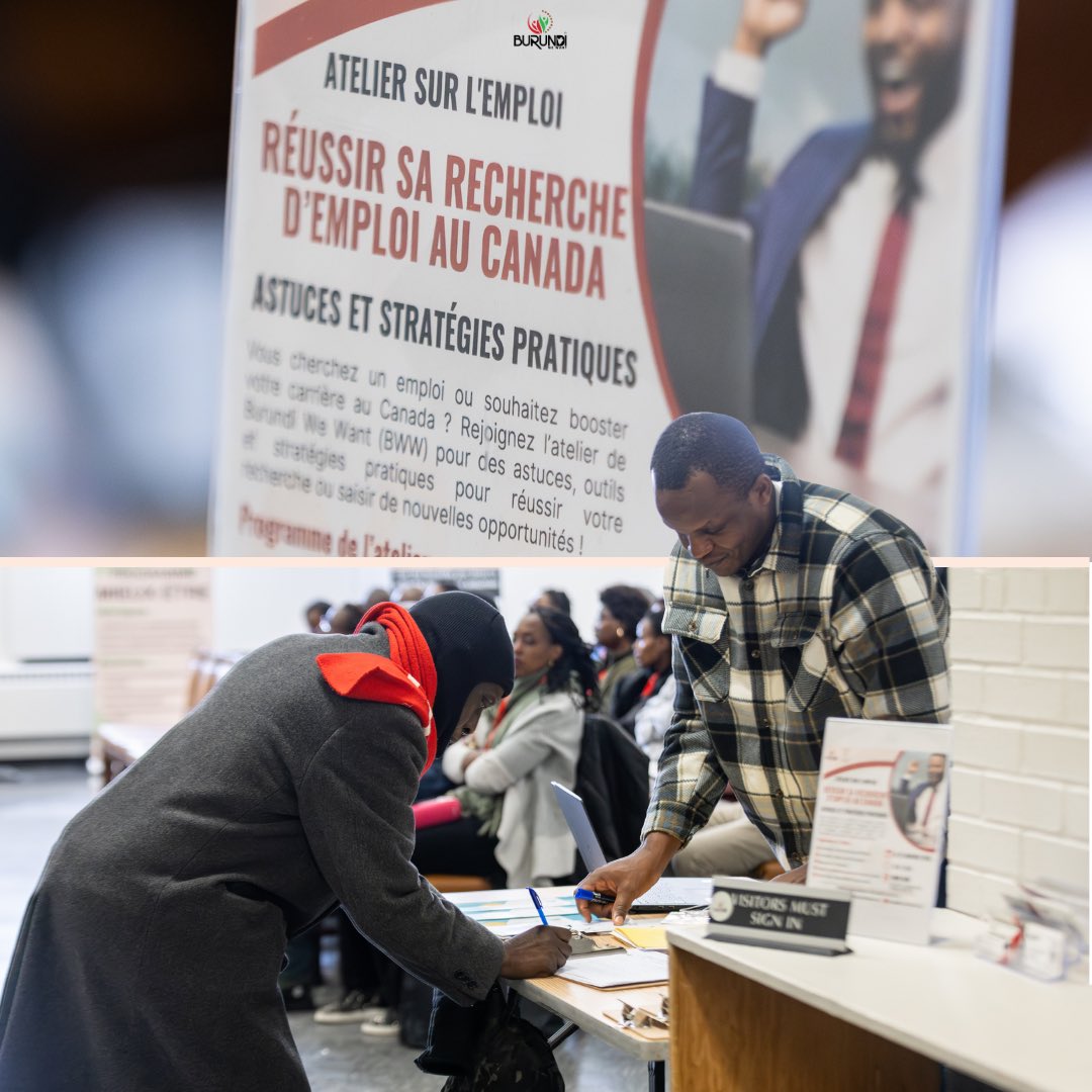 Merci à tous d'avoir participé à l'Atelier : Réussir sa recherche d’emploi au Canada, organisé par le programme Accès Emploi de BWW ! BWW reste engagé à accompagner les nouveaux arrivants dans leur recherche d'emploi et leur intégration professionnelle.
📧emploi@burundiwewant.org