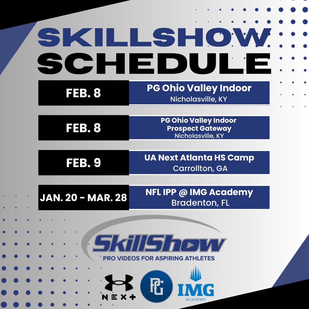 SkillShow's tweet photo. The grind doesn't stop for the SkillShow Crew!
Thank you to our partners ๐ค
@UANextFootball
@PerfectGameUSA
@IMGAcademy
#showyourskills #sportsedits #videography #sportsphotography #photography #filmmaking #MLB #NFL #imgacademy #NFLIPP #UANEXT #underarmour #perfectgame https://t.co/I2kBEbarJb