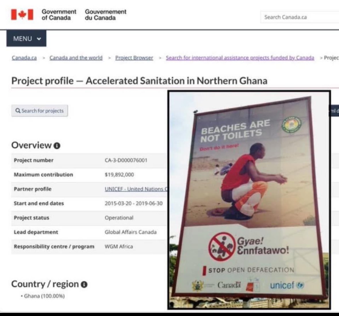 Canada is sending $20M to stop beach pooping in Ghana… Sounds like they need <a href="/DOGE/">Department of Government Efficiency</a> more than ever! 🇨🇦💩🤣 <a href="/elonmusk/">Elon Musk</a>