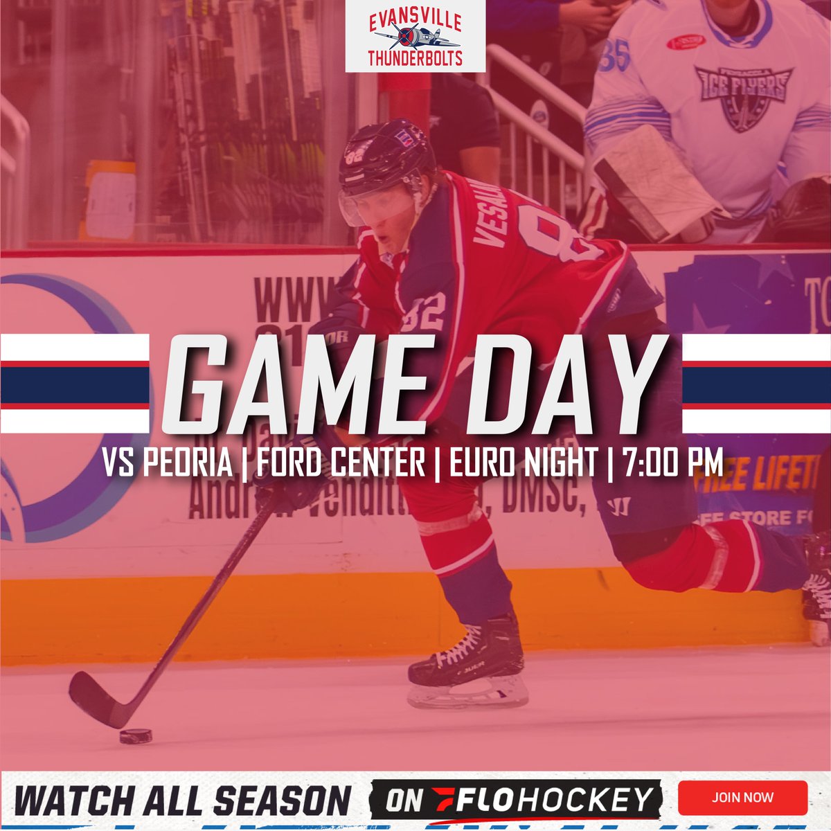 GAME DAY!🥳

🆚 Peoria Rivermen
📍 Ford Center
🕖 7:00 PM
📺 flosports.link/3P1Ddno
🎟️ bit.ly/3JP0ndX

#EVVvsPEO | #WhoseHouse