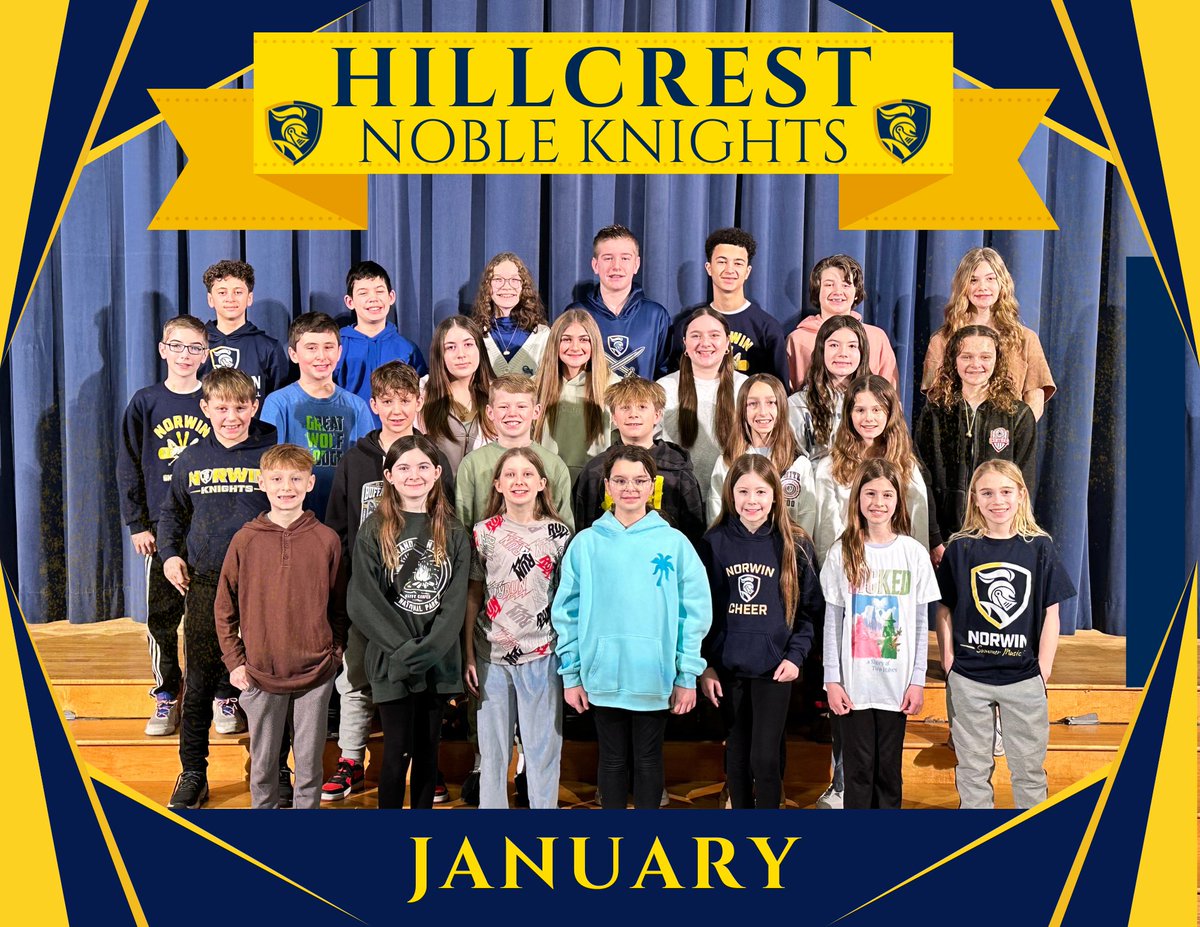 Congratulations to our 💙💛 Noble Knights for the month of January!  Keep up the tremendous 🤩 work!!!  Great job 👏 following the Keys 🔑 to the Castle 🏰!