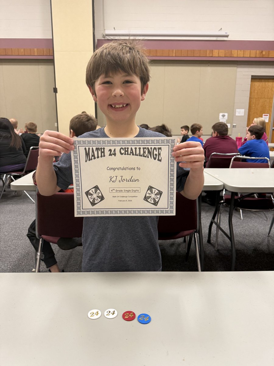 So proud of these <a href="/WCSWarhawks/">WCSWarhawks</a> fourth graders during the Math 24 tournament today! Nothing but smiles and math <a href="/JanaRoynon/">Jana Roynon</a> #wcsflight