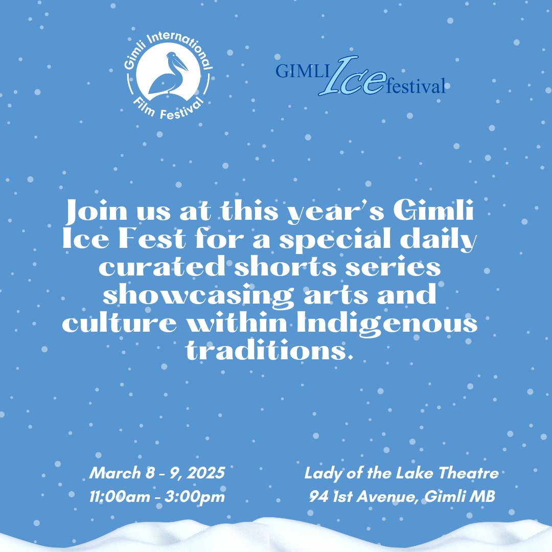 We'll be doing a screening room at this year's Gimli Ice Festival! Come check some shorts March 8th to 9th at Lady of the Lake Theatre in the <a href="/NIHMGimli/">NIHM</a> !