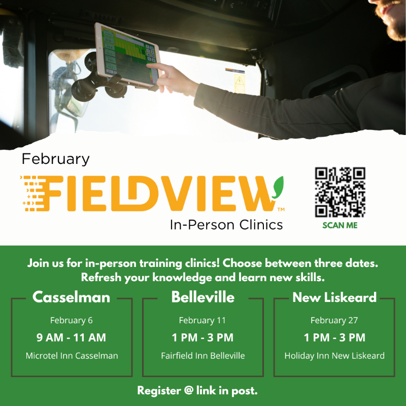 Hey Eastern #OntAg friends - come see us in person this month!

In-person clinics are in 3 locations this February: Belleville, Cassleman and New Liskeard.

Sign up here: bit.ly/4hIwo5w