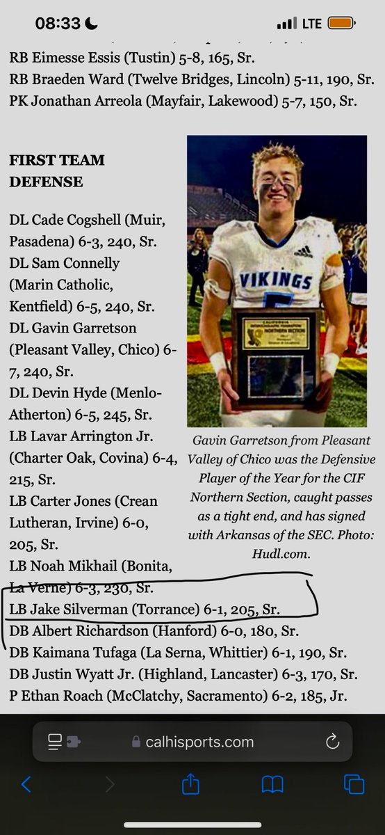 Jake Silverman 3 ⭐️ LB (@jakesil05) on Twitter photo Humbled to finish out 1st TEAM ALL STATE
<a href="/CoachRayCarter/">Raymond Carter</a> <a href="/torrancefb/">Torrance Football</a> <a href="/NevadaFootball/">Nevada Football</a> <a href="/breezepreps/">Breeze Varsity</a> <a href="/PrepRedzoneCA/">Prep Redzone California</a> <a href="/CIFSS/">CIF Southern Section</a> Humbled to finish out 1st TEAM ALL STATE
<a href="/CoachRayCarter/">Raymond Carter</a> <a href="/torrancefb/">Torrance Football</a> <a href="/NevadaFootball/">Nevada Football</a> <a href="/breezepreps/">Breeze Varsity</a> <a href="/PrepRedzoneCA/">Prep Redzone California</a> <a href="/CIFSS/">CIF Southern Section</a>