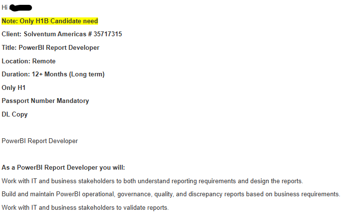 AuthenticGospel's tweet photo. H1B Candidates only for PowerBI Developer?
Plenty of American candidates for this position. https://t.co/YXTbLwLWZW