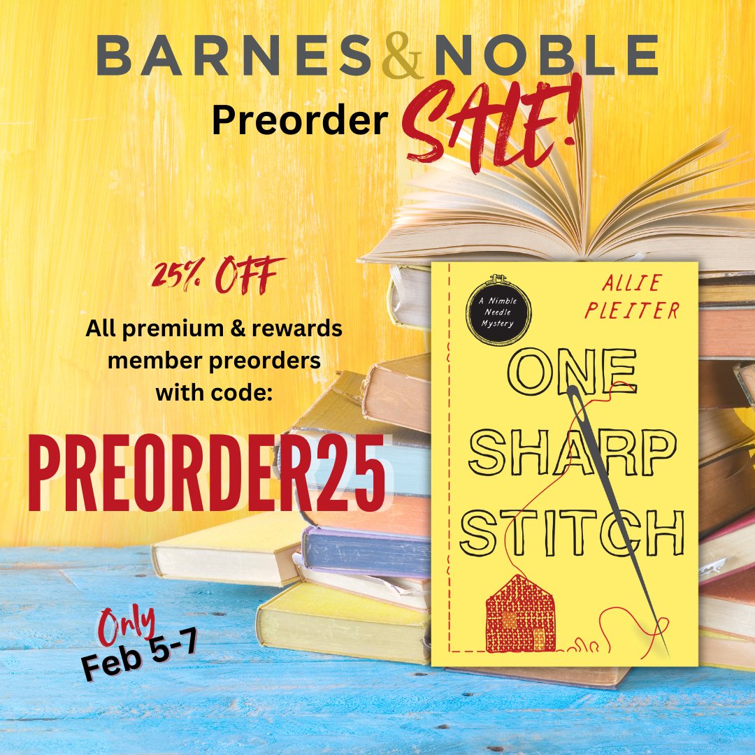 Preorder ONE SHARP STITCH at <a href="/BNBuzz/">Barnes & Noble</a> today and get 25% off! Use PREORDER25 at zurl.co/KLqfW