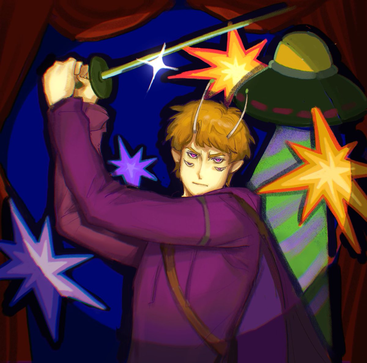 #purpledfanart
重新回味一下c紫☝️………