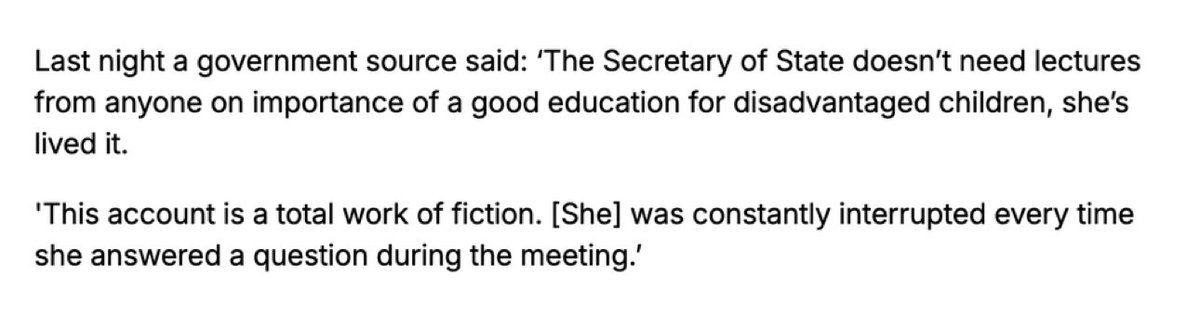 It is true that I interrupted her a number of times.😊

When she fobbed me off with a politician’s non-answer, I changed questions.

⁦<a href="/bphillipsonMP/">Bridget Phillipson</a>⁩ did say at one point she wanted to cool things down. 

It wasn’t hot.

We just weren’t deferential as ministers are used to