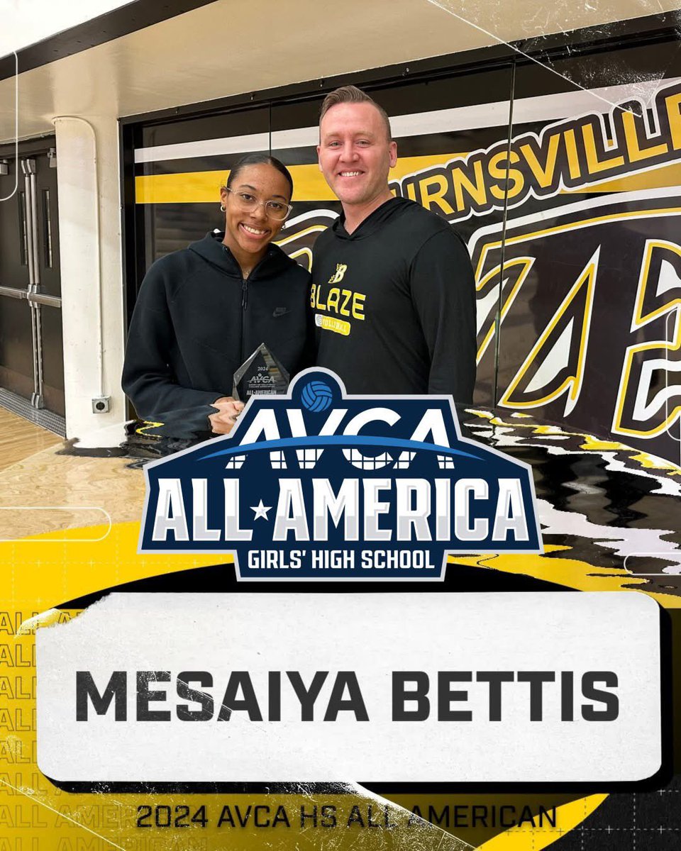 This week, Coach Josh presented Senior OH Mesaiya Bettis with her 2024 AVCA High School All American Award for her outstanding play this past season. Mesaiya is only the 2nd player in BHS history to earn this recognition. Congratulations, Mesaiya!!!
#blazefamily