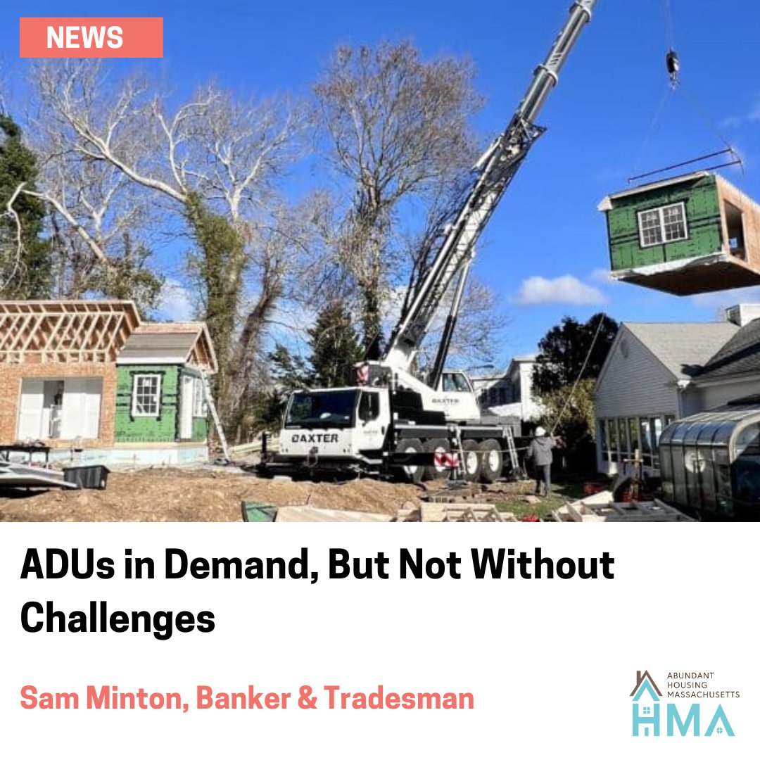 “I think there’s a lot of room in suburbs of larger lots to build homes and those have also been the communities that are traditionally the most exclusive,” said Mike Kriesberg, policy and advocacy manager AHMA

🔗to Article:bankerandtradesman.com/adus-in-demand…