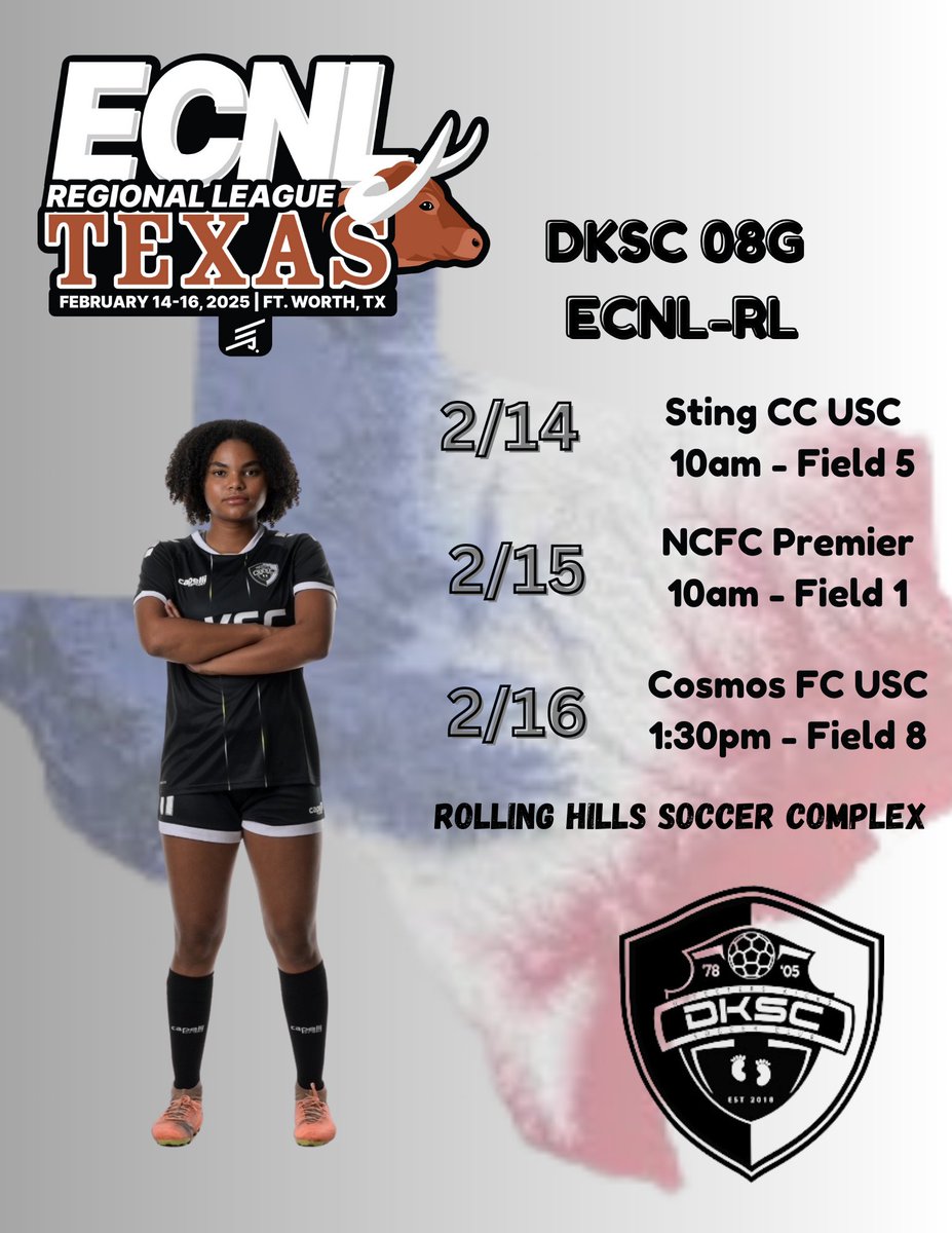 ‼️Showcase in our home state‼️Find your spot on the sidelines to check out <a href="/DKSC08RL/">DKSC ECNL-RL 08G Vielma</a> and my amazing teammates ⚽️ 
<a href="/JayV1221/">Jay Vielma</a>  <a href="/DKSC_official/">D'Feeters Kicks Soccer Club</a> <a href="/ImCollegeSoccer/">College Soccer Truth ™</a> <a href="/ImYouthSoccer/">ECNL/GA/Recruiting/College Soccer</a> <a href="/PrepSoccer/">Prep Soccer ⚽️</a> <a href="/ECNLgirls/">ECNL Girls</a>