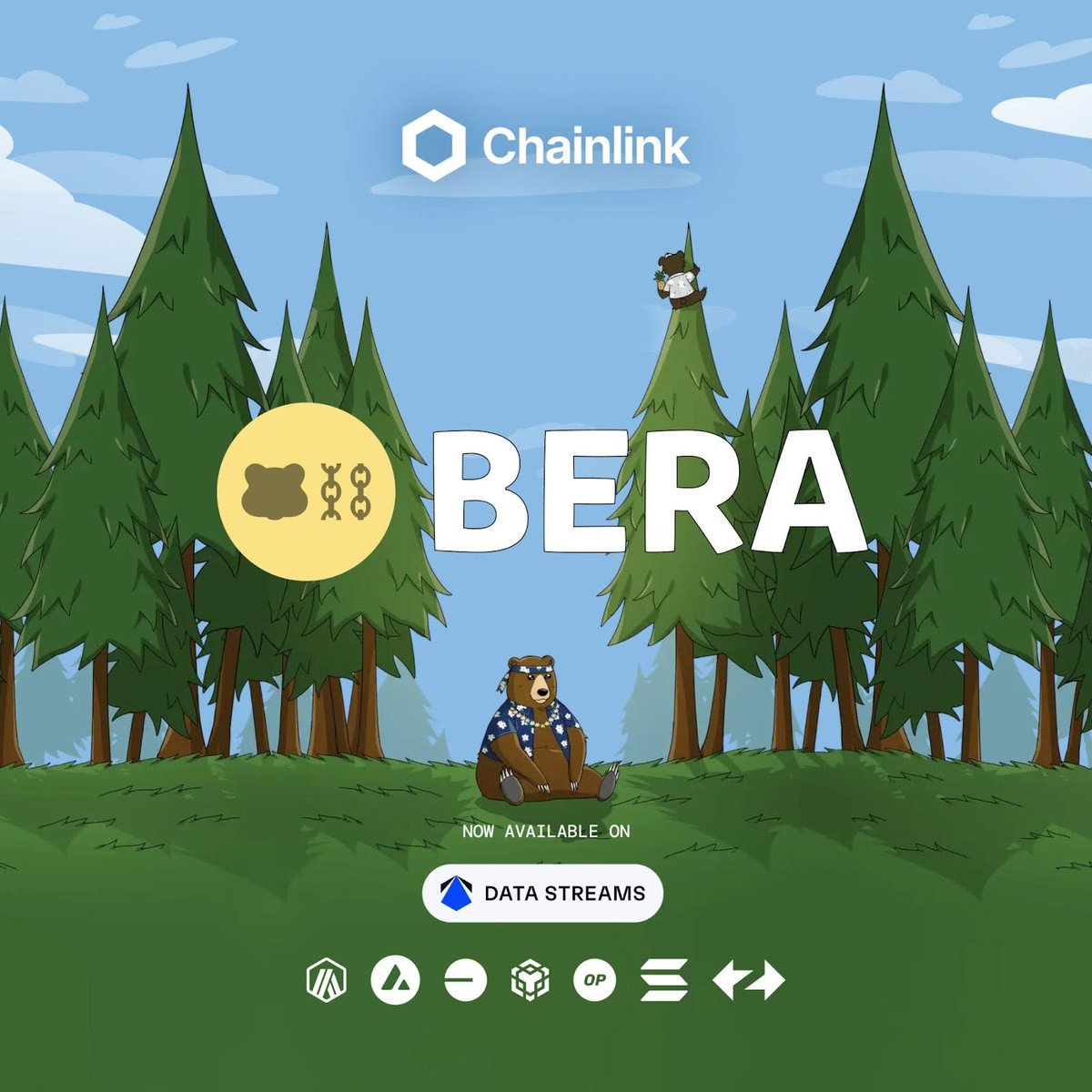 The Chainlink standard for verifiable data now supports BERA, the native token for the newly-launched EVM-compatible blockchain <a href="/berachain/">Berachain Foundation 🐻⛓</a>.

Start integrating the BERA/USD Data Stream to build highly secure and efficient DeFi markets around Berachain’s token.

Supported mainnet