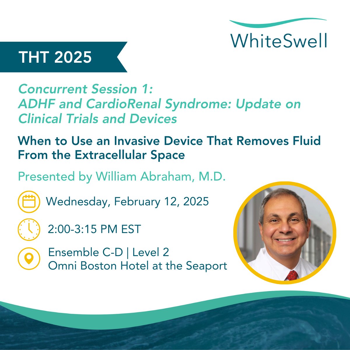 Don't miss us #THT2025!

Dr. <a href="/JanBiegus/">Jan Biegus</a> will present a clinical update from our ongoing DELTA-HF trial.

Dr. William T. Abraham will discuss the importance of targeting interstitial congestion in treating #ADHF.

#CardioTwitter #Lymphatics

Caution: Investigational Device.
