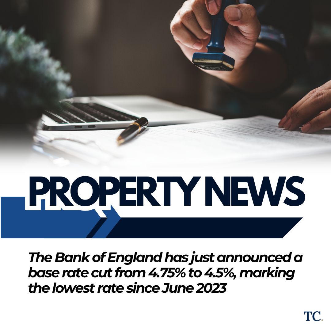 🚨 Breaking News 🚨

The Bank of England has just reduced the base rate from 4.75% to 4.5%, the lowest since June 2023. This could mean savings for homeowners with tracker and variable rate mortgages.

Read more: 🔗 landlordtoday.co.uk/breaking-news/… 

#InterestRates #UKProperty