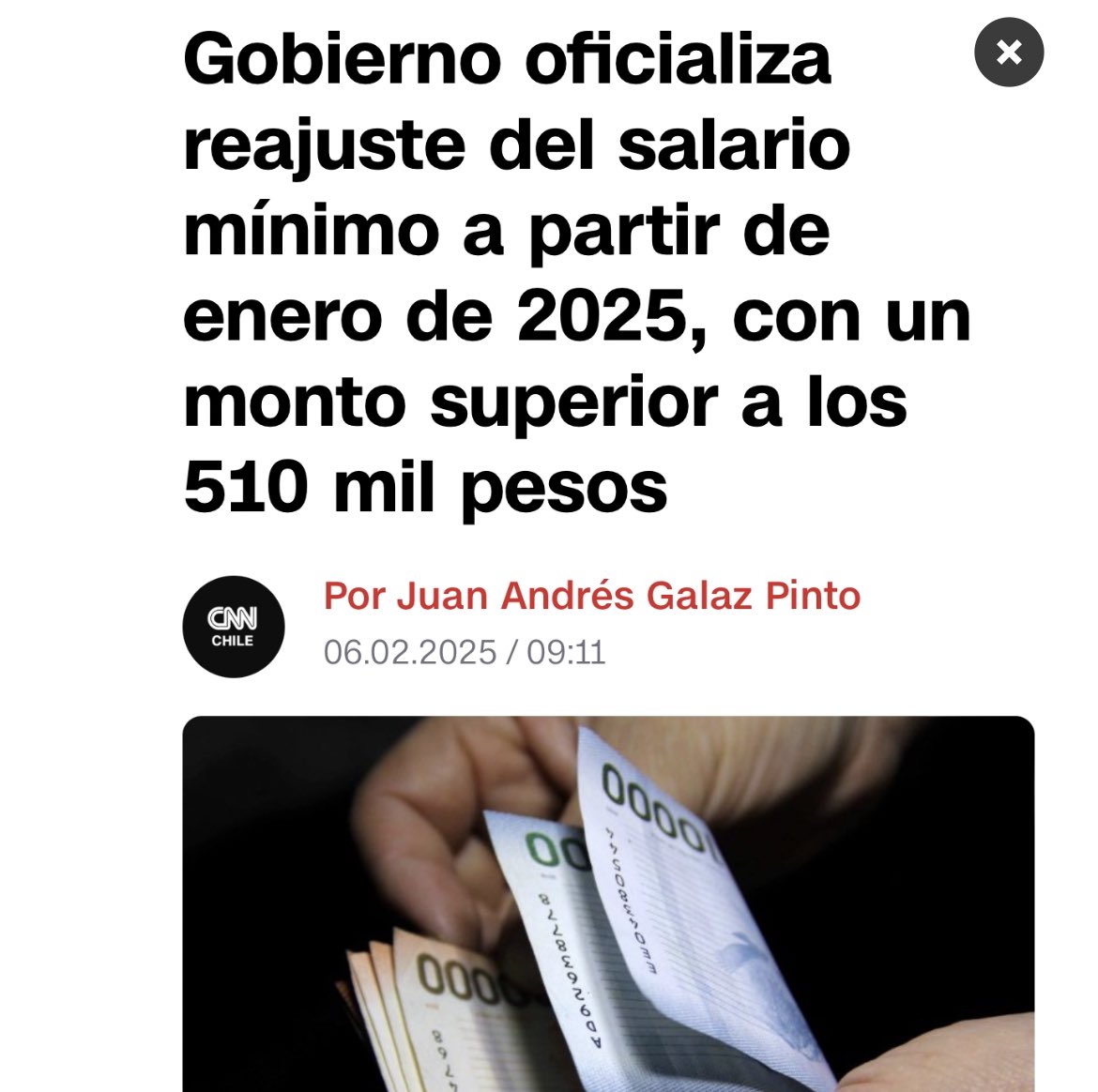 Karen Palma Tapia (@karenpalma_) on Twitter photo Se concreta ajuste del salario mínimo a $510 mil, avance impulsado por la <a href="/Cutchile/">CUT Chile ✍️🗳</a> para reconocer el valor del trabajo de l@s trabajador@s. Pero debemos apuntar a llegar a un #SalarioVital que garantice mejores condiciones de vida a l@s chilen@s Se concreta ajuste del salario mínimo a $510 mil, avance impulsado por la <a href="/Cutchile/">CUT Chile ✍️🗳</a> para reconocer el valor del trabajo de l@s trabajador@s. Pero debemos apuntar a llegar a un #SalarioVital que garantice mejores condiciones de vida a l@s chilen@s
