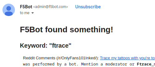 And I thought the keyword "ftrace" was going to give me high quality reddit/Hackernews tech posts.