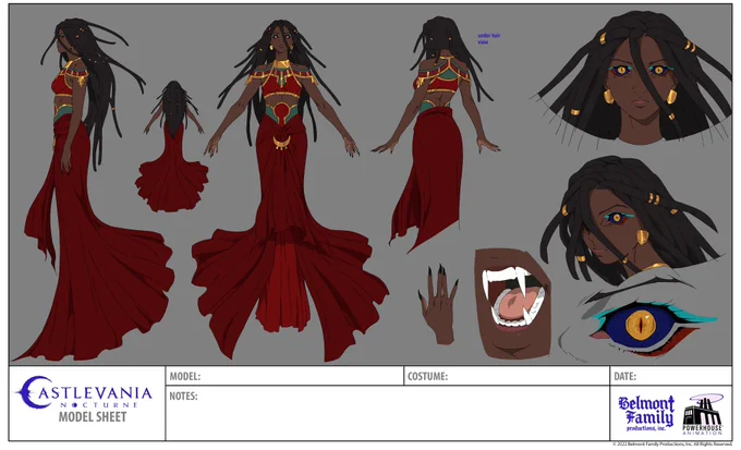 Credit for this design goes to @segseu and @tendermiasma who did the beautiful concepts! I only combined some things and did the final sheet, this is their design for sure. I'm so glad Annette got to have a magical girl...? transformation of sorts haha

#CastlevaniaNocturne 