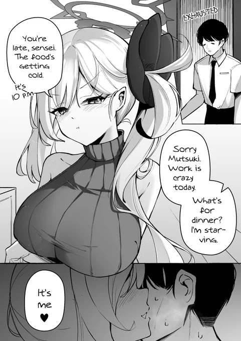 Young wife Mutsuki and her dinner
#ブルアカ 