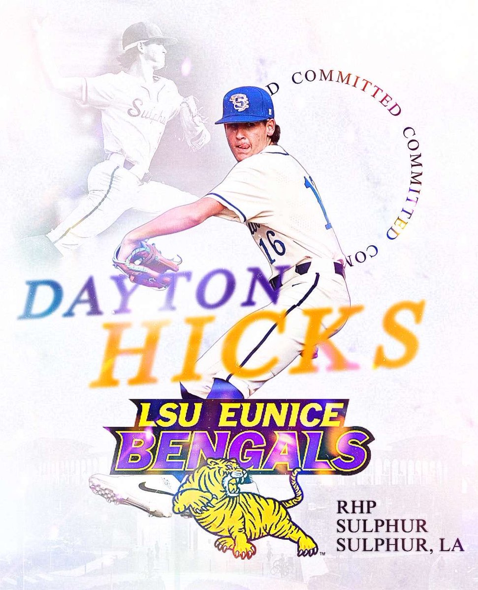 Blessed to announce my commitment to LSU-Eunice! Thank you to the man above ,Family , friends ,coaches and anyone who has helped me reach this point, with that being said GEAUX Bengals🐅! <a href="/TorsBaseball/">Sulphur Golden Tors Baseball</a> <a href="/LSUEBengalsBSB/">LSUE Baseball</a> #agtg