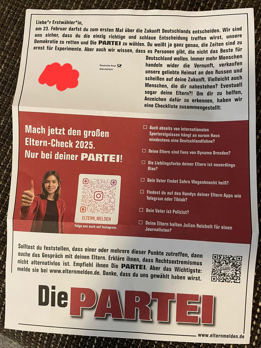 Und so etwas bekommen junge Leute zugeschickt.  Geht es noch ???